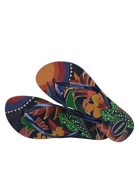  Flip-flip-uri SLIM TROPICAL NAVY / BLUE / NAVY - Pantofi femei