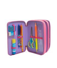 CAMOMILLA DREAMS&FLOWERS Trusa cu 3 fermoare cu trusa școlară ROSU RODAMINĂ - Penare și accesorii - 3