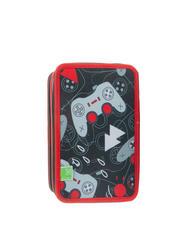 SJGANG EVER Trusa cu 3 fermoare cu trusa școlară RED - Penare și accesorii - 5