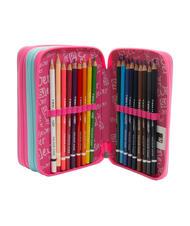 SJGANG EVER Trusa cu 3 fermoare cu trusa școlară ROSU RODAMINĂ - Penare și accesorii - 3