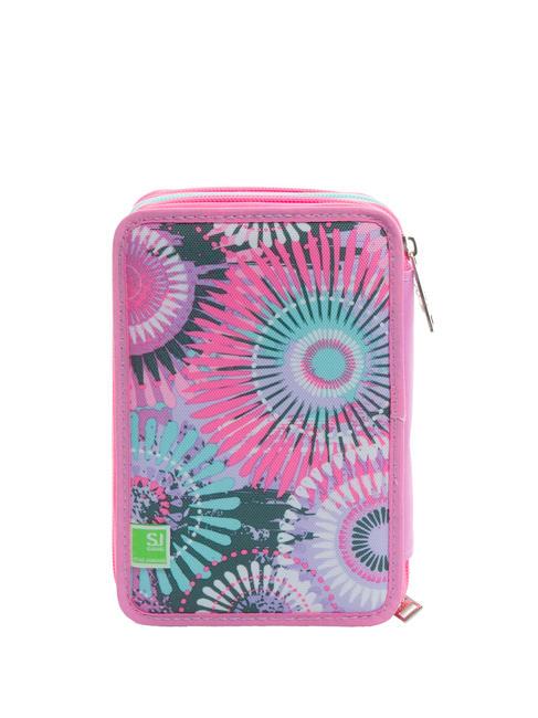 EVER Trusa cu 3 fermoare cu trusa școlară ROSU RODAMINĂ - Penare și accesorii