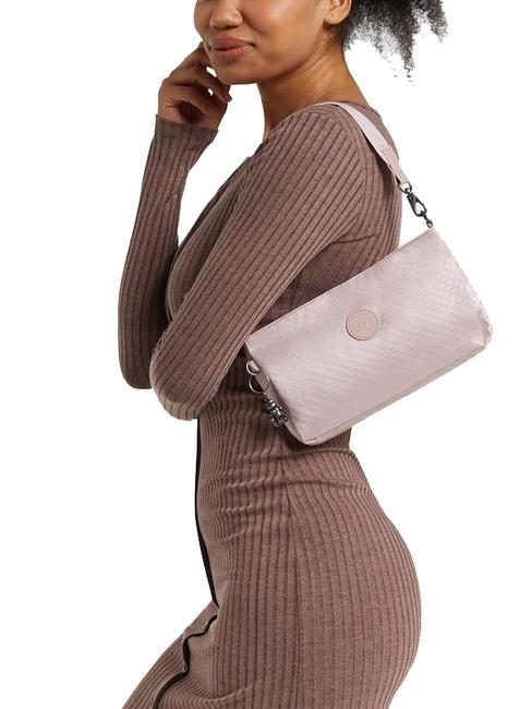 MASHA Geantă de umăr mică embosare cu flux roz - Genți femei