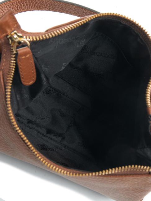 SANDRA Geanta de umar din piele cu franjuri maro - Genți femei