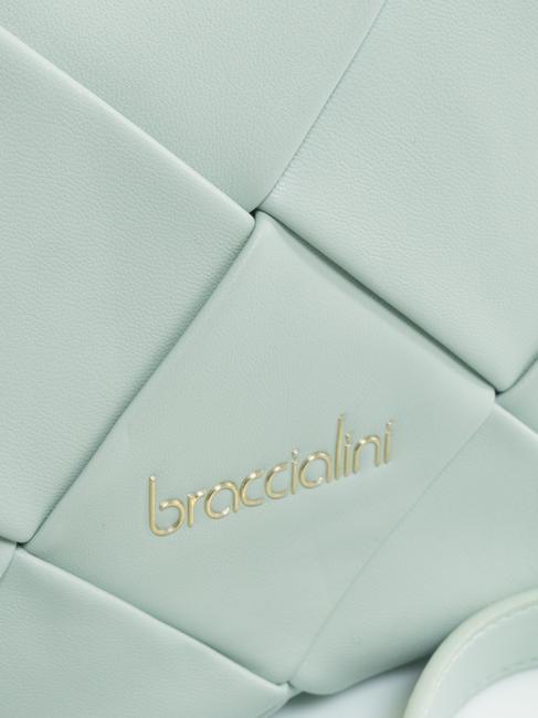 ICONS Geantă găleată cu curea de umăr ceresc - Genți femei