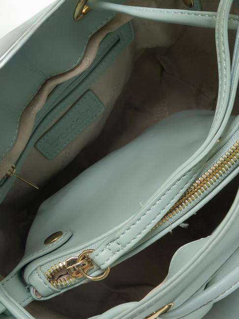 ICONS Geantă găleată cu curea de umăr ceresc - Genți femei