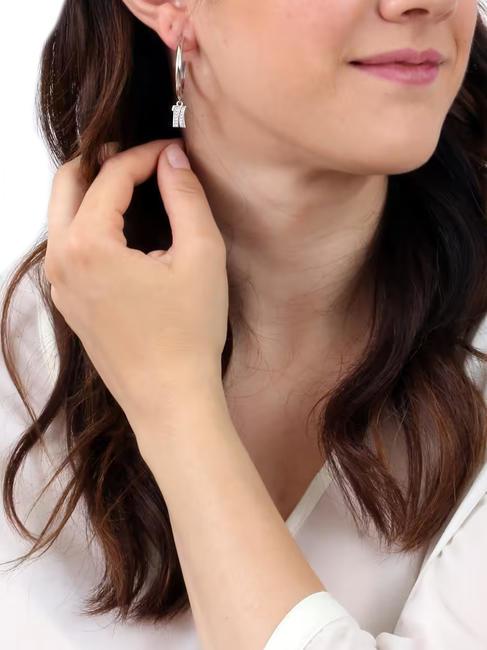 BROADWAY Cercei circulari cu pandantiv oţel - Cercei