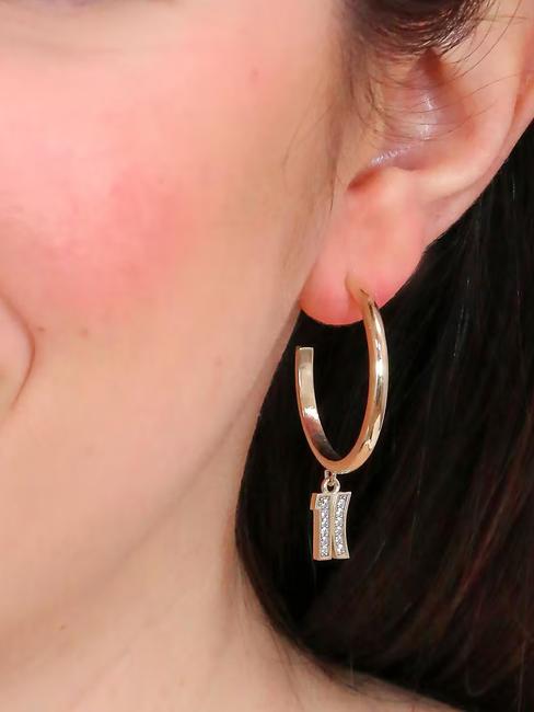 BROADWAY Cercei circulari cu pandantiv aur - Cercei