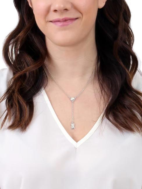 BROADWAY Colier cu farmec cu logo și zirconi oţel - Lănțișoare