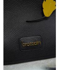 BRACCIALINI SARA Geanta servieta din piele negru argintiu - Genți femei - 3