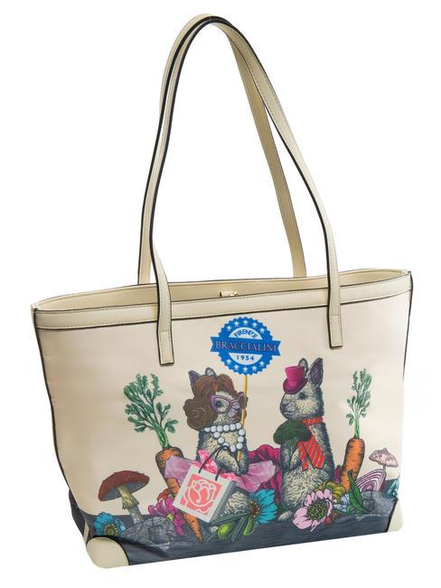 JENNIFER Geanta de cumparaturi cu imprimeu bej - Genți femei