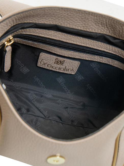 NAOMI Geanta de umar din piele cu clapa pudra de fata - Genți femei