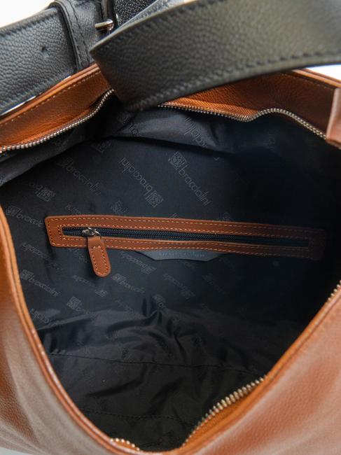 NAOMI Geanta din piele ciocanita maro - Genți femei