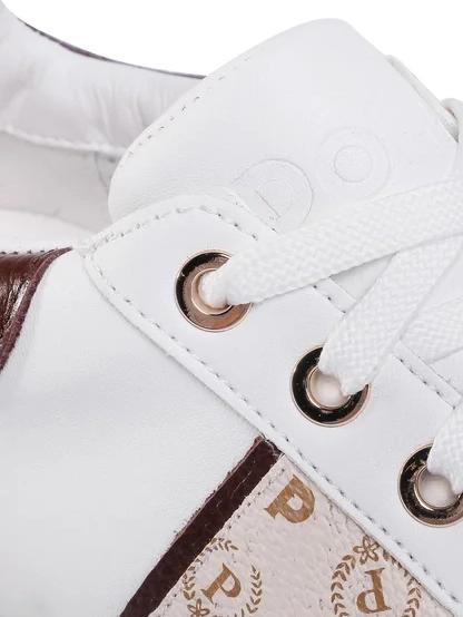 HERITAGE NUKE Adidași cu platformă fildeș/maro/alb - Pantofi femei