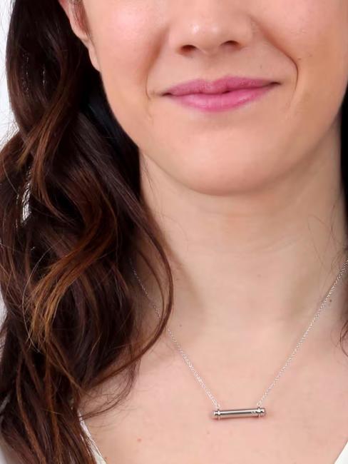 SCULPTURAL Colier cu bară de logo oţel - Lănțișoare