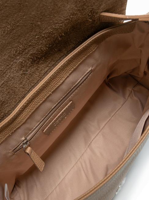 CICLAMINO Geanta servieta din piele ciocanita cămilă - Genți femei