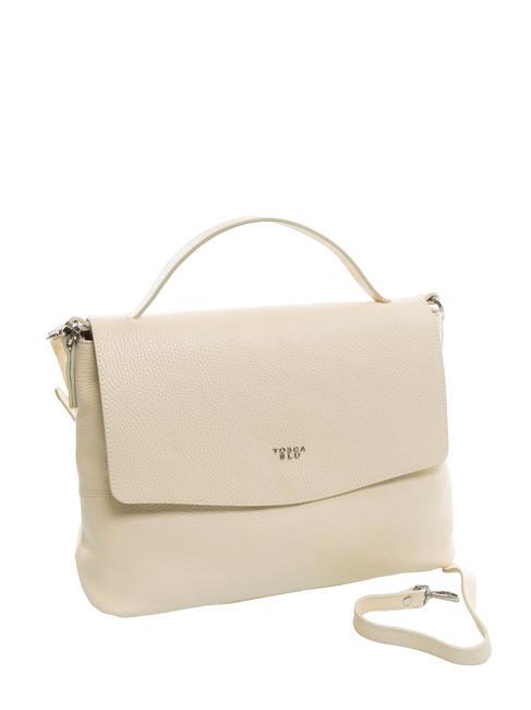 CICLAMINO Geanta servieta din piele ciocanita NATURAL - Genți femei