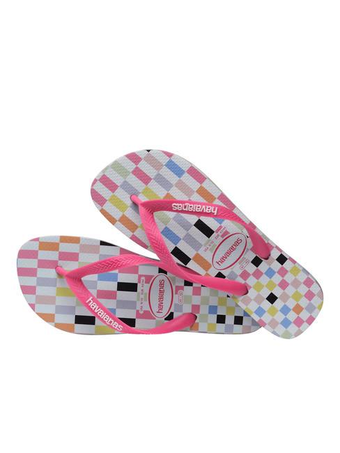 TOP CHECK Papuci flip-flop gri gheata/roz - Pantofi unisex