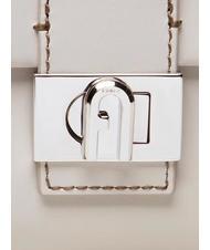 FURLA CHARLOTTE Mini geanta de umar din piele perla - Genți femei - 4