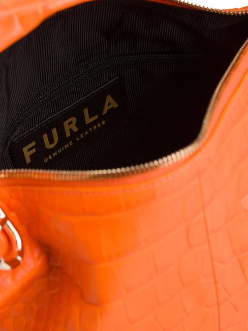 GINGER Geantă mică de mână din piele de nucă de cocos portocaliu fluorescent - Genți femei