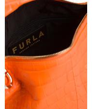 FURLA GINGER Geantă mică de mână din piele de nucă de cocos portocaliu fluorescent - Genți femei - 3