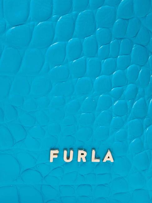 GINGER Geantă mică de mână din piele de nucă de cocos cyan - Genți femei