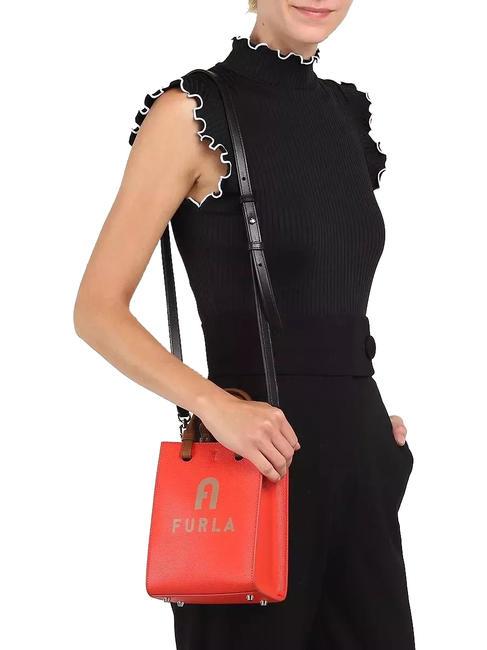 VARSITY STYLE Geanta verticala din piele cu curea de umar spritz+greige - Genți femei