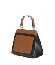 FURLA 1927 Mini geanta de mana din piele greige + negru + coniac h - Genți femei - 2