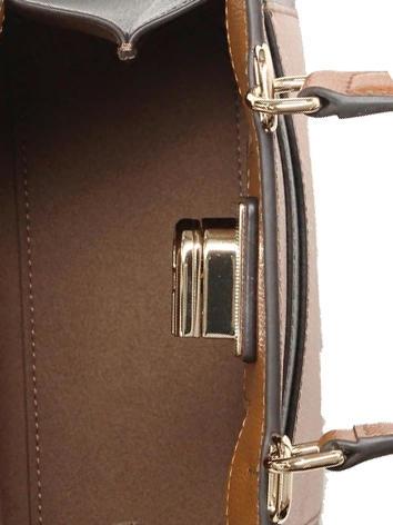 1927 Mini geanta de mana din piele greige + negru + coniac h - Genți femei