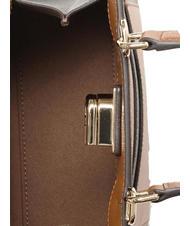 FURLA 1927 Mini geanta de mana din piele greige + negru + coniac h - Genți femei - 3