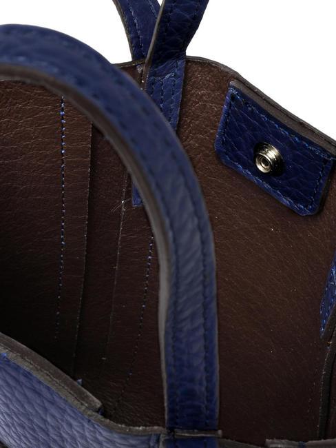 SUPERLIGHT Geanta din piele ciocanita cu manere duble albastru galaxie-t.moro - Genți femei