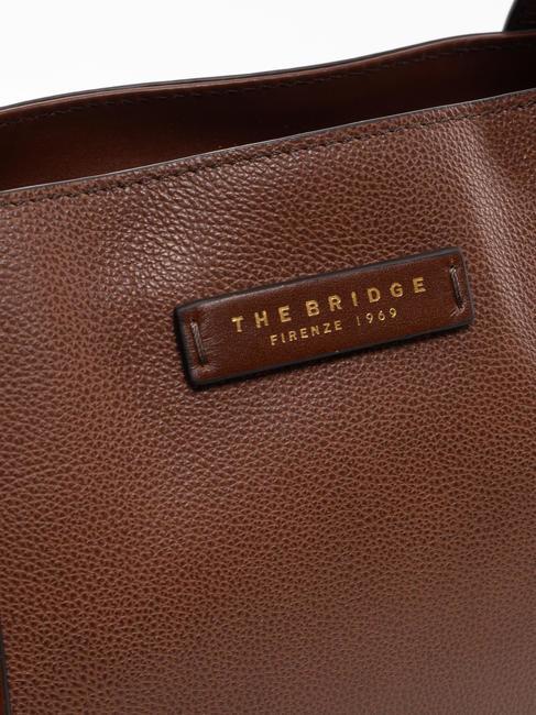 CARLOTTA Geantă de cumpărături de umăr din piele BROWN - Genți femei