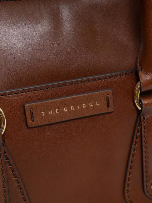 CECILIA Geanta portbagaj din piele cu curea de umar BROWN - Genți femei