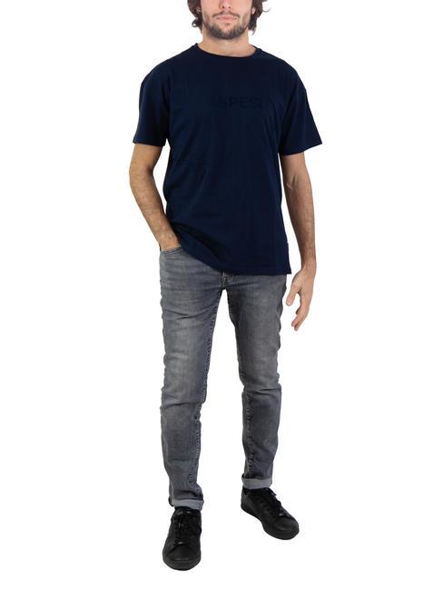 BASIC FLOCK Tricou din bumbac cu logo marina - tricou