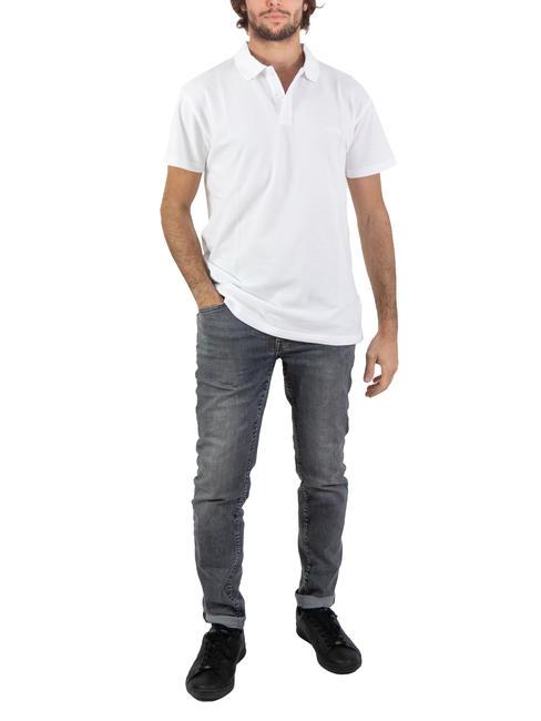 BASIC Tricou polo stretch cu maneca scurta alb - maiou Polo