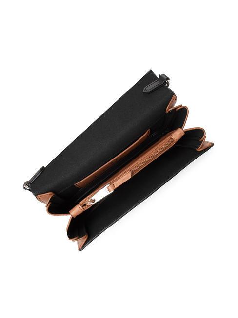 SPLENDIDA Mini geanta din piele cu bareta de umar negru + coniac h - Genți femei