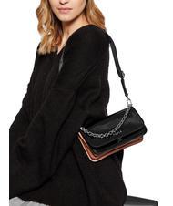 FURLA SPLENDIDA Mini geanta din piele cu bareta de umar negru + coniac h - Genți femei - 7