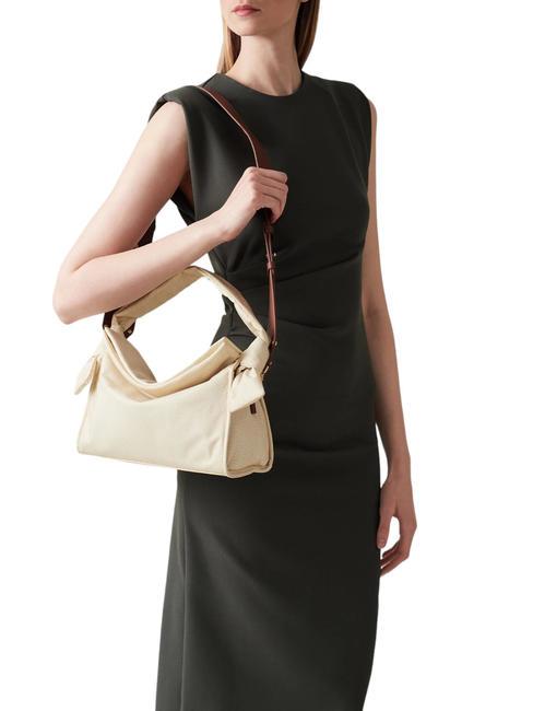 LOVER NYLON Geantă hobo mică cu curea de umăr musetel/piele - Genți femei