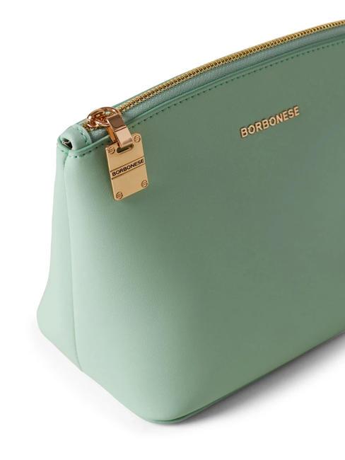 LETTERING Geantă de toaletă din piele lichen - Genți plic și truse