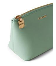 BORBONESE LETTERING Geantă de toaletă din piele lichen - Genți plic și truse - 3