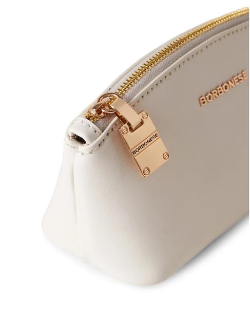 LETTERING Mini geantă de toaletă din piele 61 crema chantilly - Genți plic și truse