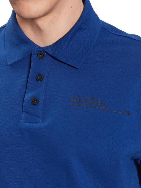 MASERATI Tricou polo cu mânecă scurtă din bumbac elastic albastru electric - maiou Polo