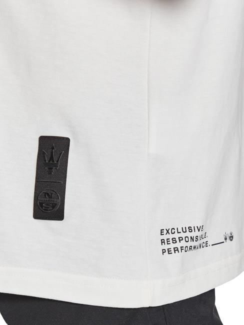 MASERATI Tricou din bumbac cu imprimeu maxi alb - tricou