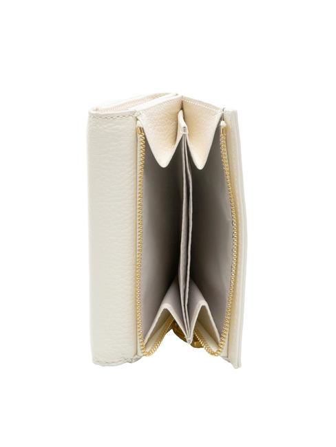 KATTIE Portofel din piele cu granulatie medie lapte de nucă de cocos - Portofele femei