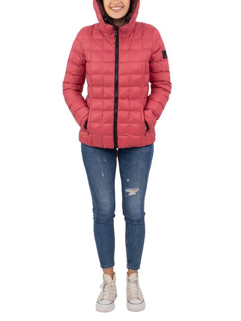 SCIRE NY DOUBLE Jachetă cu glugă pe două fețe Piele Cordovan - Tabasco - Jachete de puf pentru femei