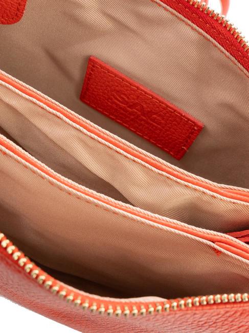 SIMONA Geantă de umăr din piele Tris dollar coral - Genți femei