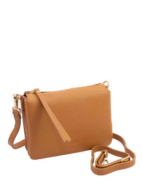 SIMONA Geantă de umăr din piele Tris dollar piele închisă la culoare - Genți femei