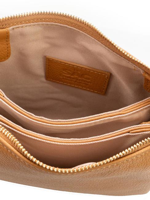 SIMONA Geantă de umăr din piele Tris dollar piele închisă la culoare - Genți femei