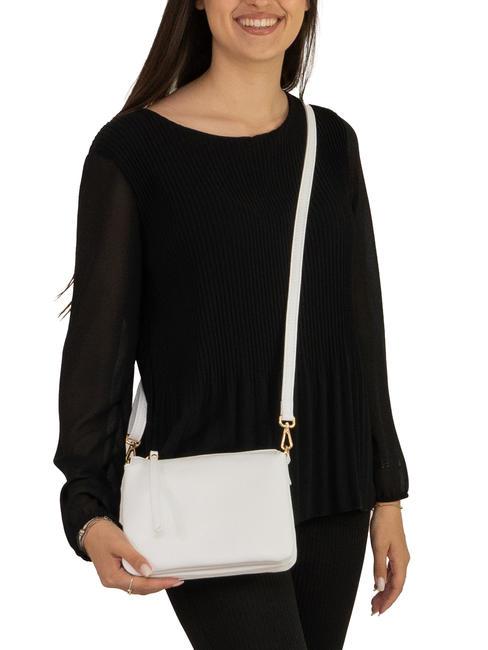 SIMONA Geantă de umăr din piele Tris dollar alb optic - Genți femei