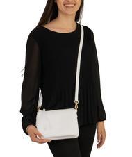 LESAC SIMONA Geantă de umăr din piele Tris dollar alb optic - Genți femei - 4