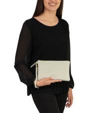 LESAC ROBERTA Pochetă Dollar din piele teal artic - Genți femei - 4